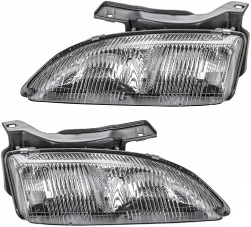 Conjunto de faros delanteros para Chevy Cavalier 1995-1999, lado del conductor y del pasajero, par, plástico, repuesto para GM2502130, GM2503130 |