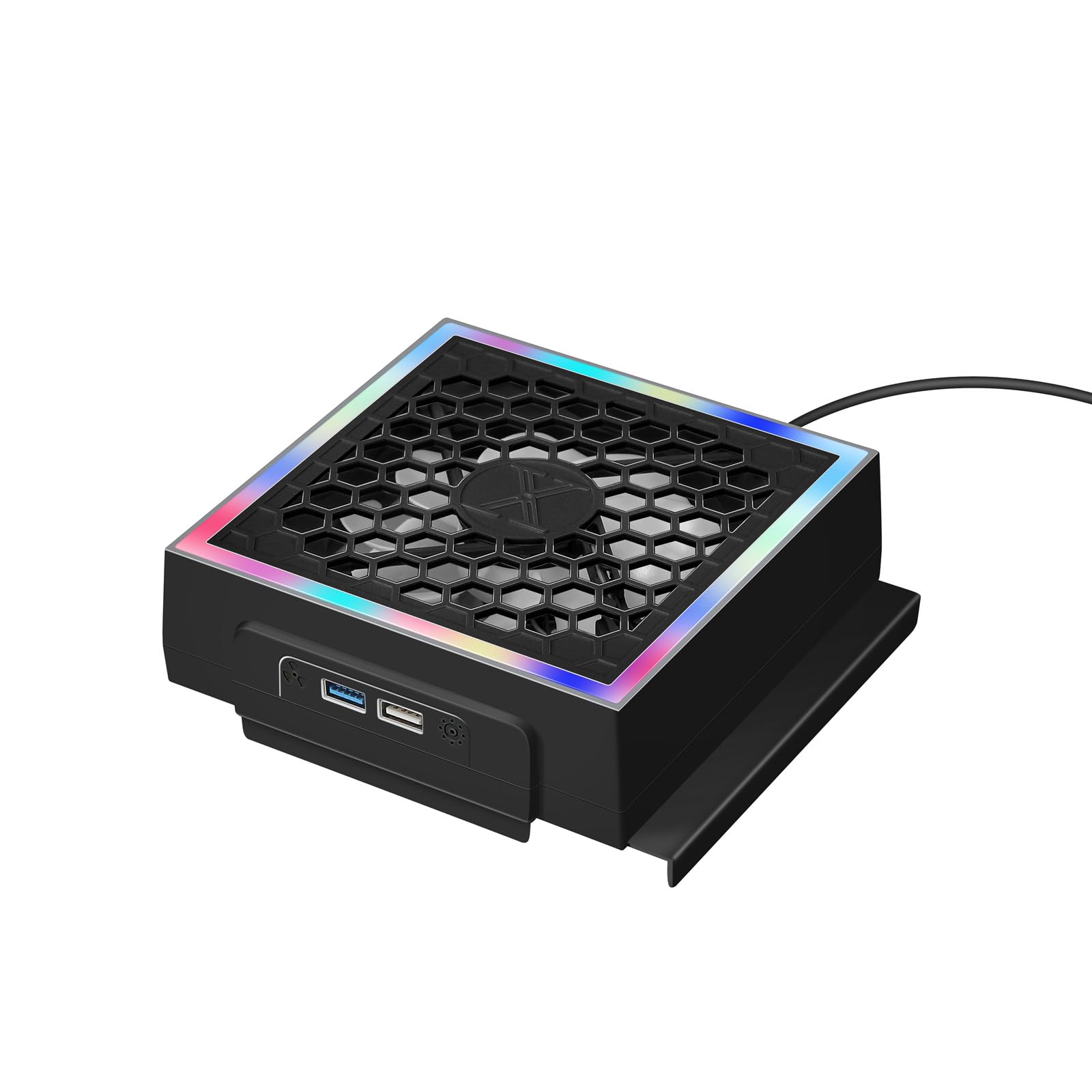 Ventola di raffreddamento per console di raffreddamento in serie con 2 porte USB e ventola di raffreddamento a basso rumore regolabile a 3 velocità