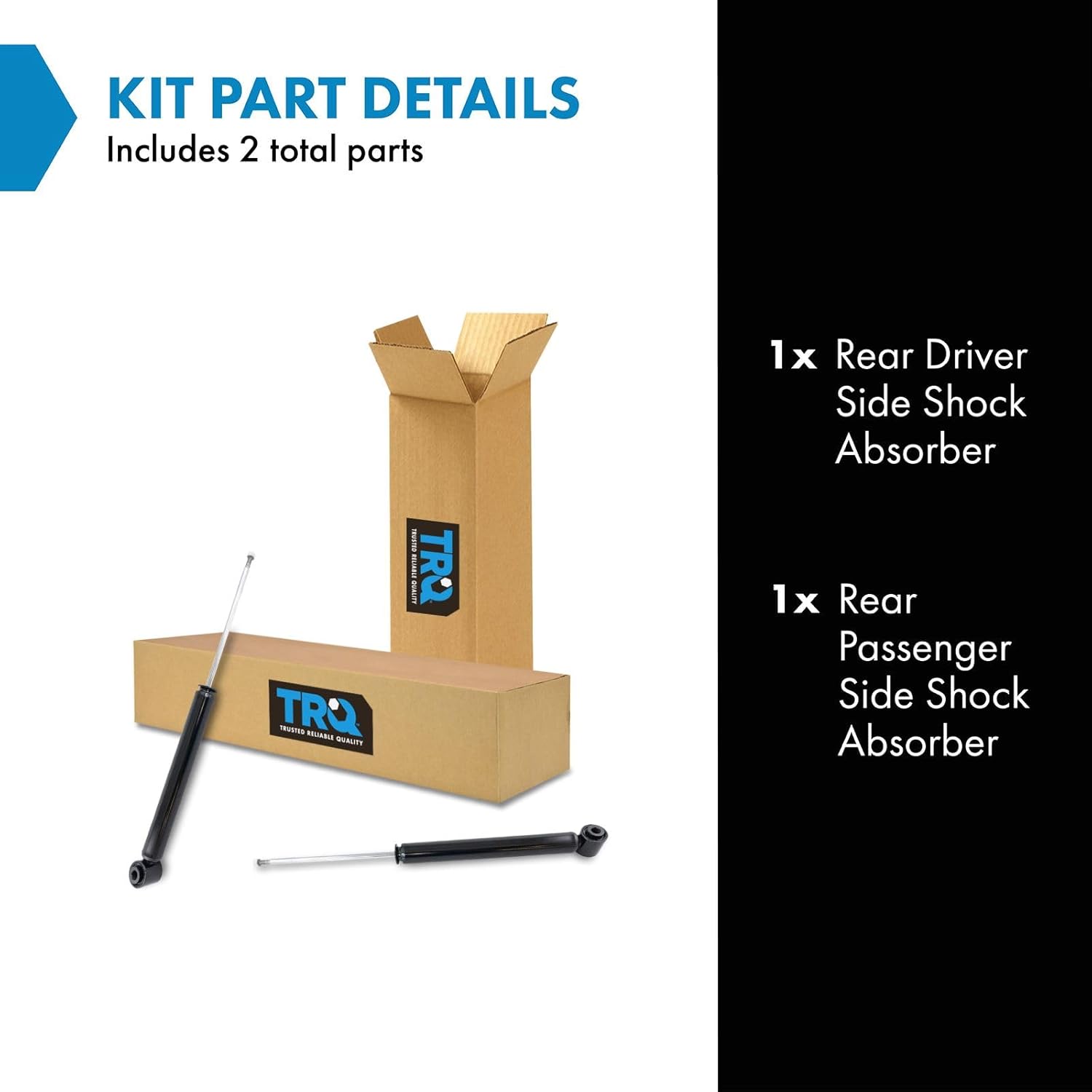 TRQ Rear Shock Absorber Set Compatible with 2000-2006 Audi A4 A4 Quattro