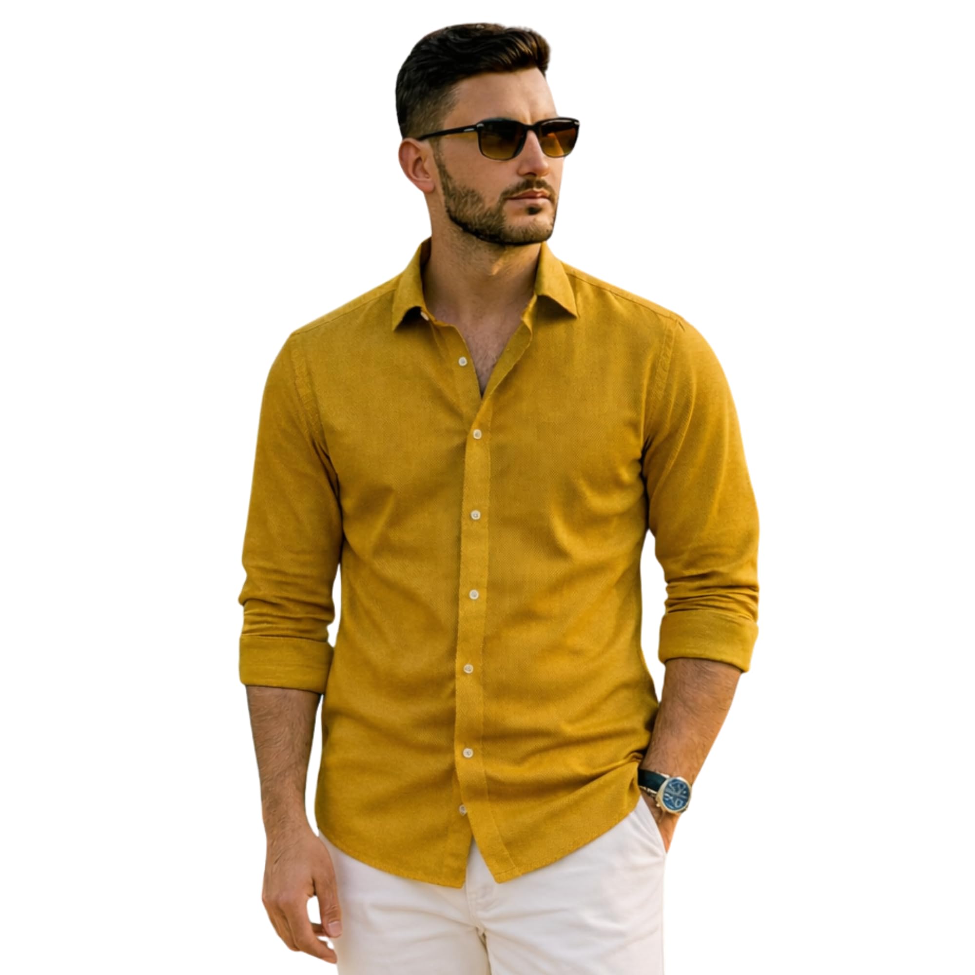 Men’s Premium Linen Cotton Formal Shirt | Full Sleeve Solid Office Wear Shirt | Slim Fit Casual & Business Shirt for Men-image-5