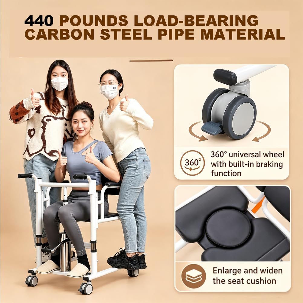 Sedia Trasferimento Pazienti con Sollevatore Idraulico, Portata 440 LBS
