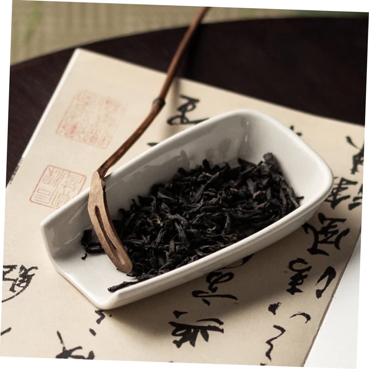 FELTECHELECTR Loose Leaf Tea Sampler Tea Scoop Ceramic Tea Spoon for Tea Tins Tea Strainer