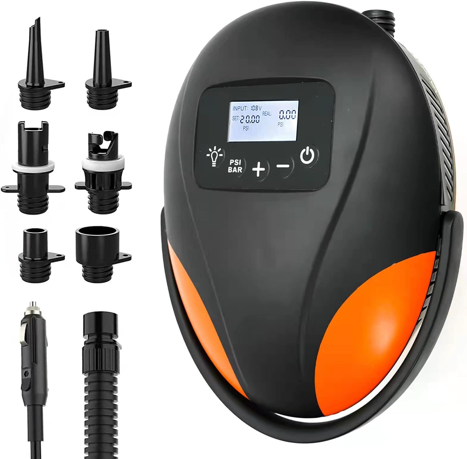 Ruitx Electric Air Pump, SUP Pump 20PSI 12V DC High Pressure Pump with Intelligent Dual Stage