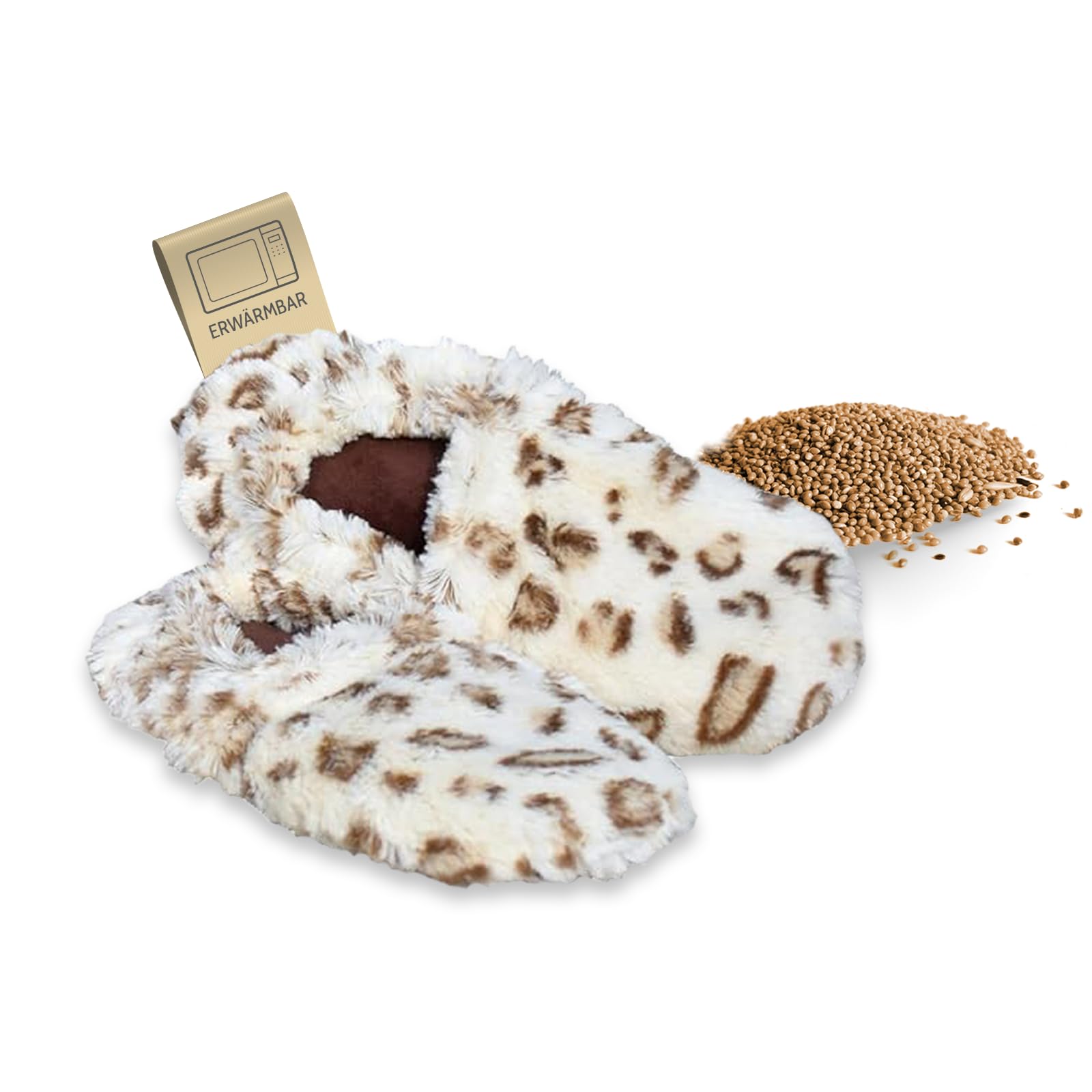 Habibi Plush Classic Slippers M (Creme gemustert)