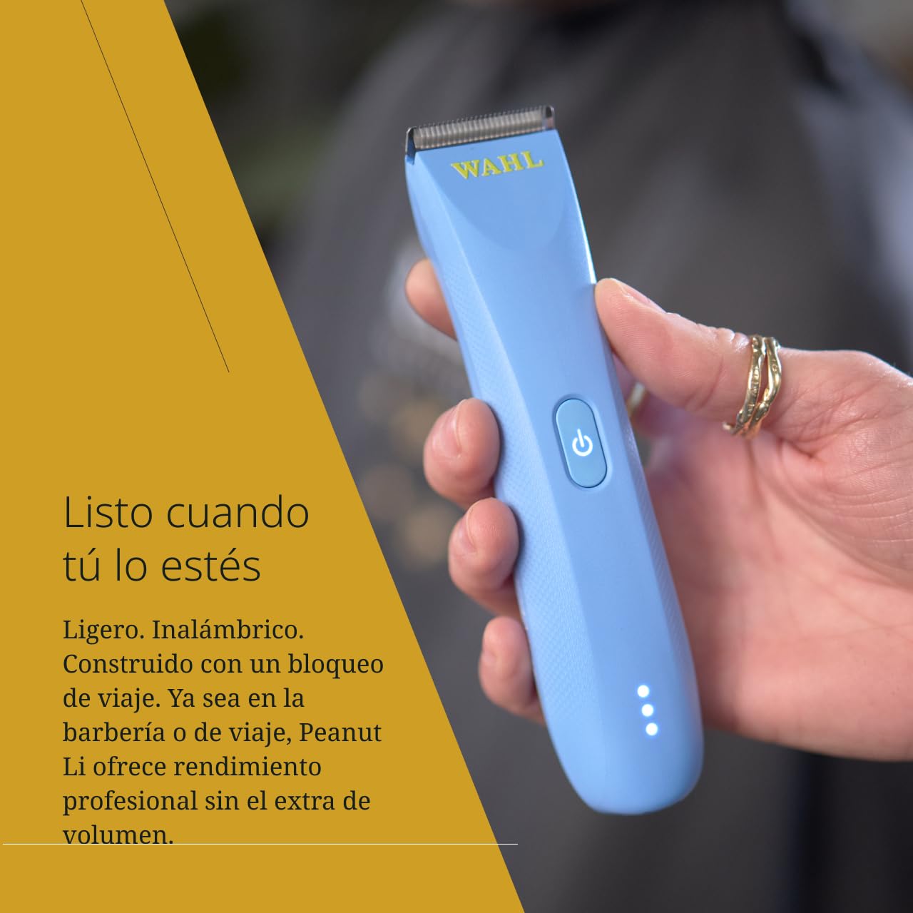 Wahl Cordless Peanut Li, Recortadora Híbrida Cabello y Barba, Azul | Recortadora Híbrida Cabello y Barba Inalámbrica, Motor 7000 RPM, Carga Rápida USB-C, hasta 110 Minutos, Compacta