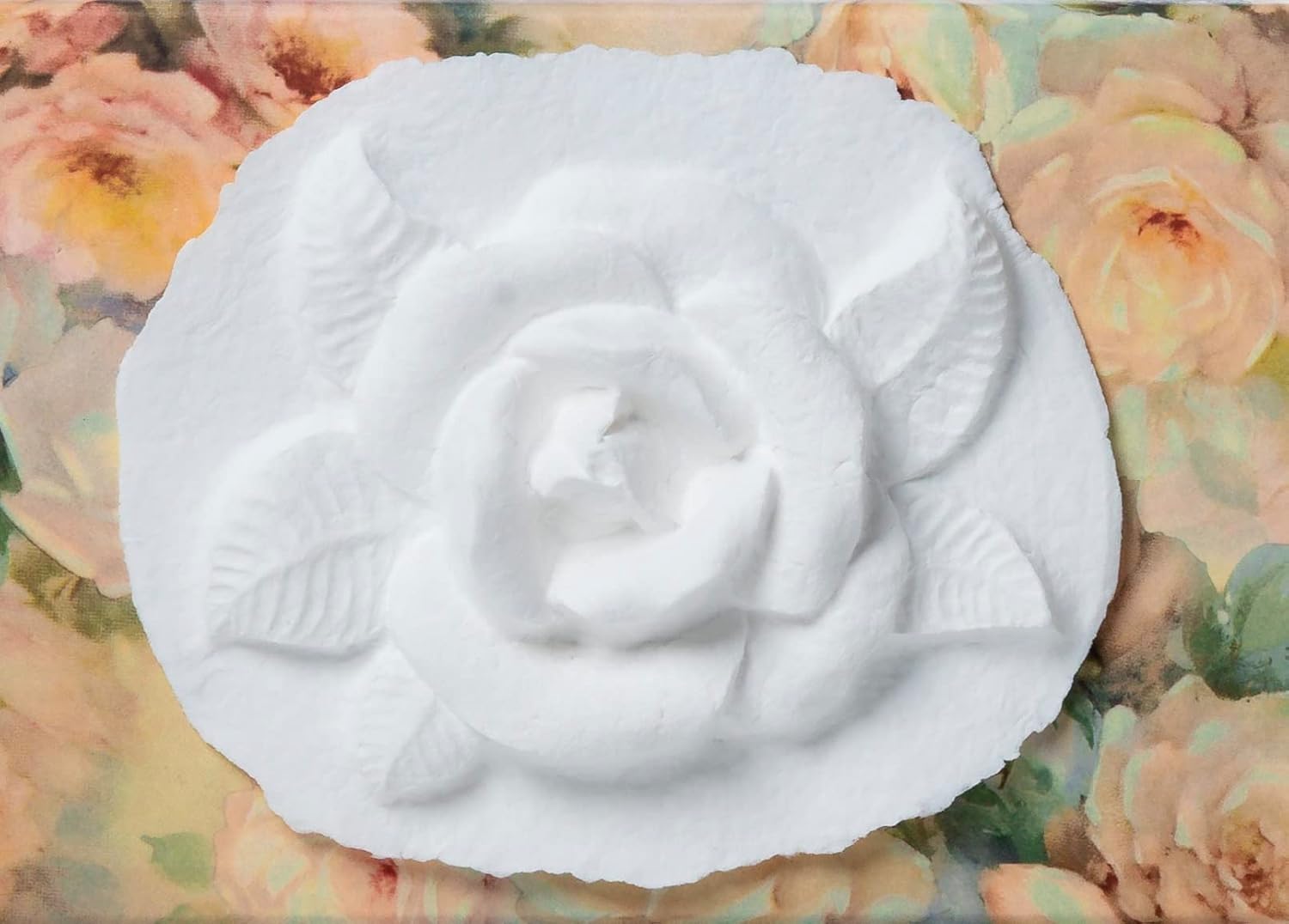 Earth Memorials The Favorite Place® Burial Biodegradable Urn for Human Ashes, (Large), Water Burial Urn, Cremation Box, EcoFriendly, (Italian Rose Paper with a Cast Rose) K-122 image 2