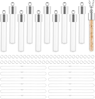 UNICRAFTALE 12 Sets Glass Vial Necklace Openable Glass Vial Pendant Wishing Bottle Pendant Glass Container Necklace for Ashes Memorial Keepsake Cremation Ashes Holder for Jewelry Making