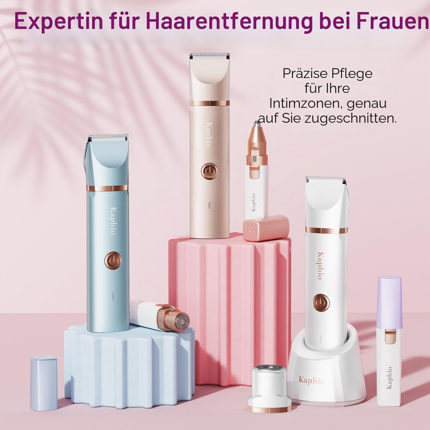 Bikini Trimmer für Frauen Schamhaare 2 in 1 Eletctric Rasierer für Frauen Wiederaufladbarer Eletctric Rasierer - IPX7 wasserdichter Bikini-Trimmer für Achseln, Beine, Arme, Körper (Pariser Blau)