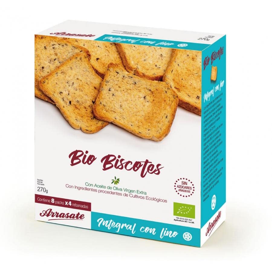 Arrasate Biscotes Integrales con Lino Bio 270 g