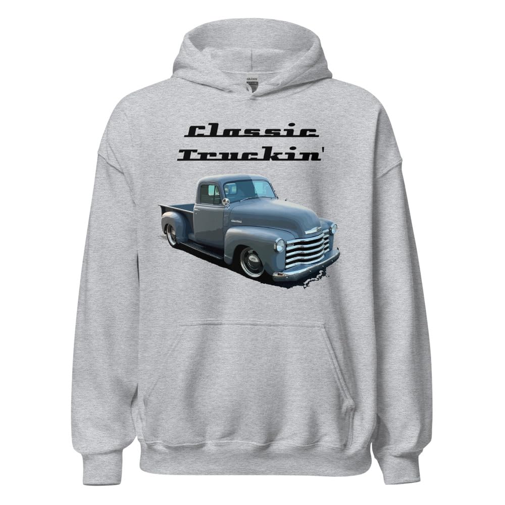 1950s Antique Chevy 3100 Truck Classic Pickup Trucks Collector Owner Męska bluza z kapturem