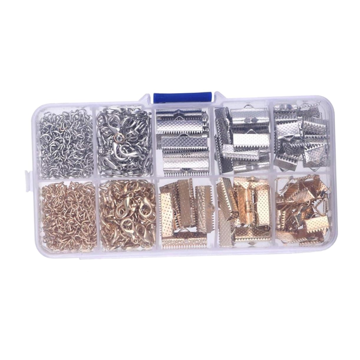 ULDIGI Jewelry Clasps and Closures 370pcs Fastener Clasps Extension Chain for DIY