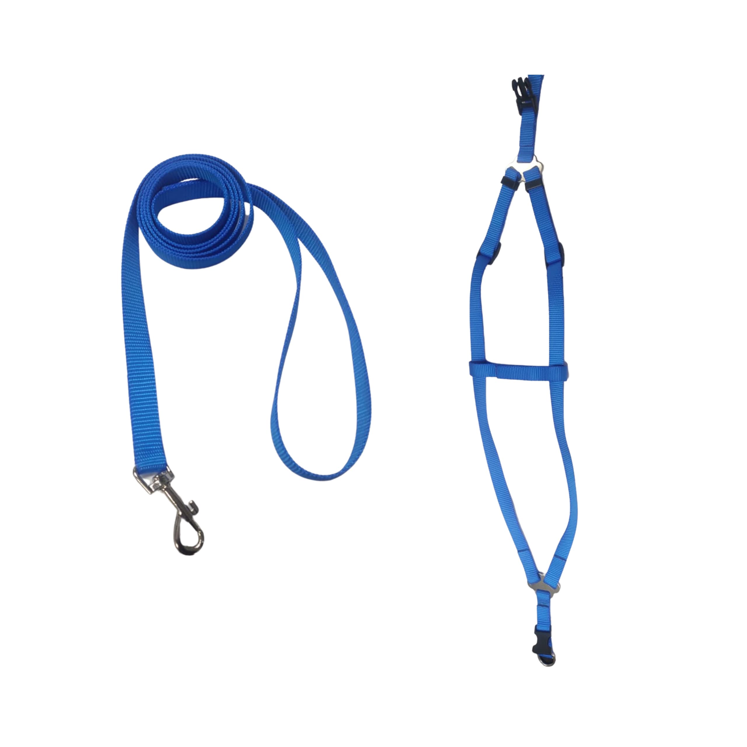 Foodie Puppies Pet Product Adjustable Soft Nylon Plain Strip Harness and Leash Set Suitable for Puppies, Cats and Kittens,10 mm (Color May Vary)