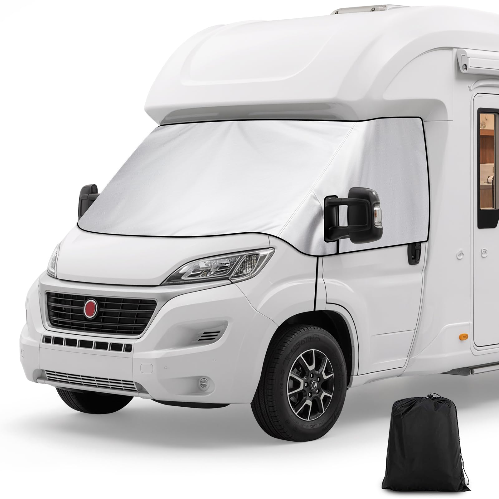 Frontscheibenabdeckung Wohnmobil für FIAT Ducato, Peugeot Boxer, Citroen Jumper X250/290 (2006-2025), 600D Scheibenabdeckung mit Weichem Futter, Wasserdicht & Sonnenschutz für den Außenbereich