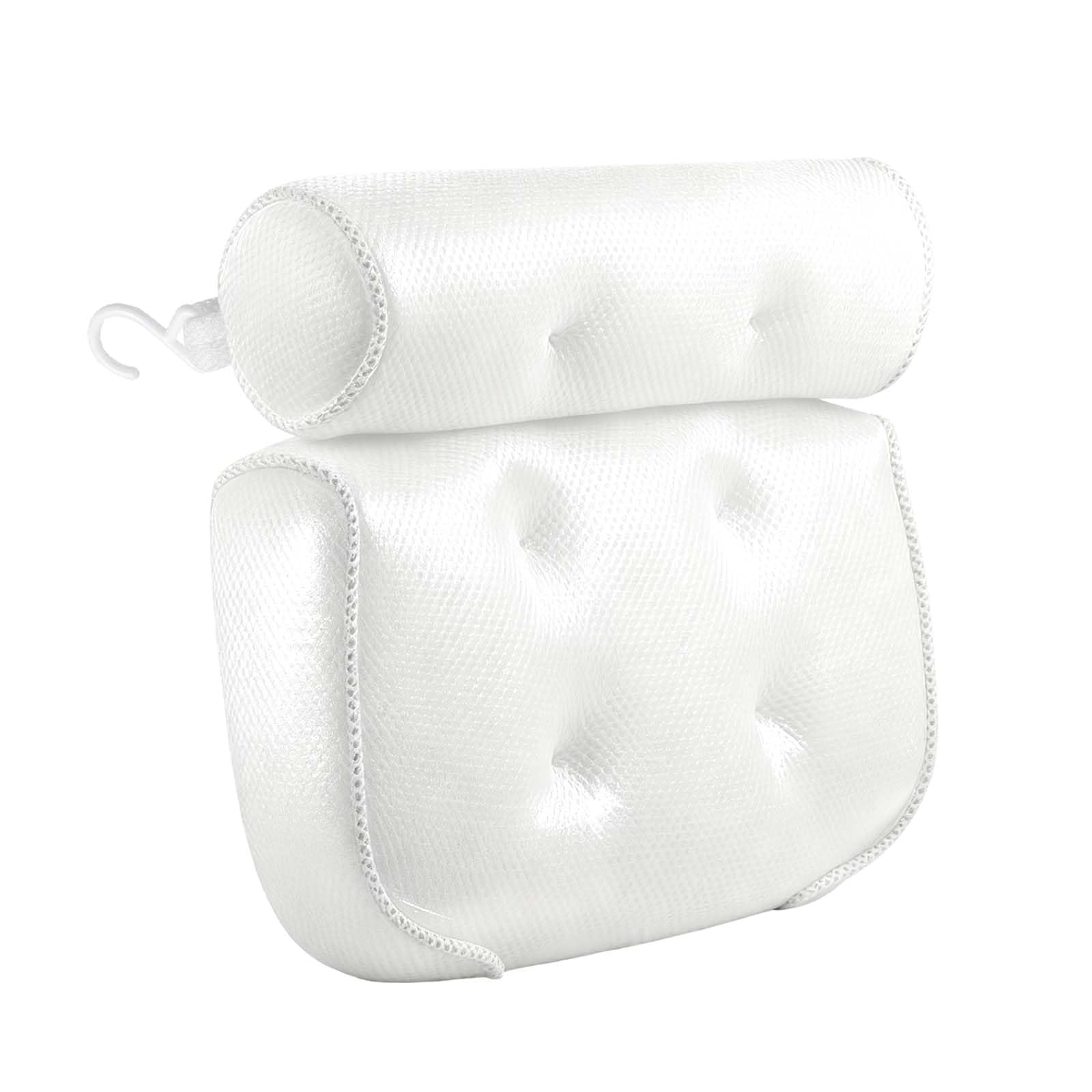 1pc Bath Pillows for Head and Neck, Bath Pillow for Bathtub with 6 Non-slip Suction Cups, Suitable for Soft Bathtub Pillow for Relaxing Baths - White, 35x33x5cm