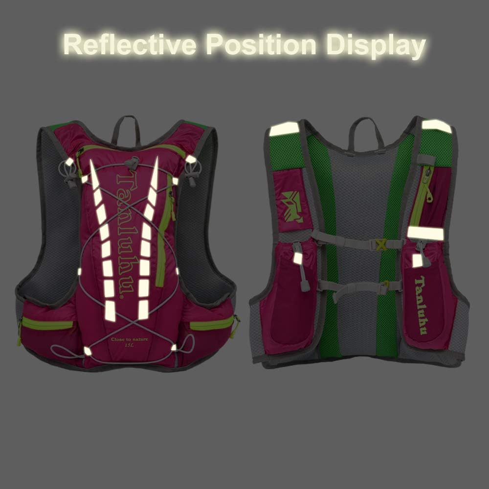 Hydration Pack Backpack Running Hydration Vest for Women and Men Outdoor Hiking, Cycling, Camping with 15L Capacity Pink