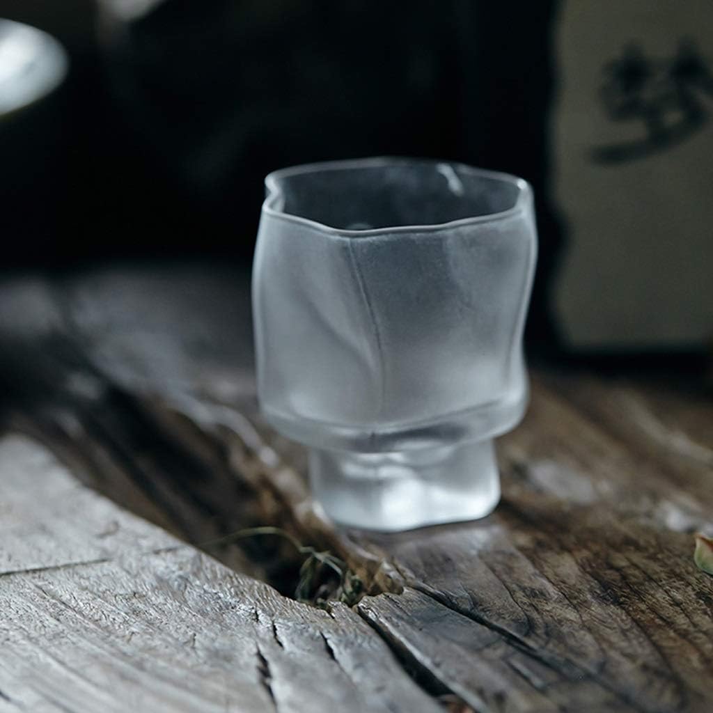 Water Glasses Tall Drinking Glasses Reusable Cups Glass Coffee Mug Cocktail Tumbler Heavy Base Tall Bar Glass Clear Glass Beer CupsRugged shape Frosted 2.73oz Perfect for Home, Restaurants and Partie