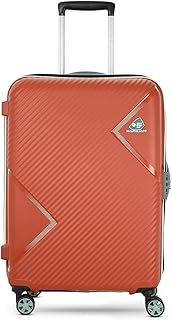 American Tourister Kamiliant Polypropylene KAM Hard Shell Double Spinner Check in Suitcase,Anti Theft Zipper,8 Wheel and 3 Years International Warranty-68 CM Rust