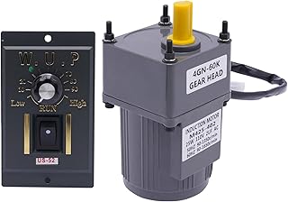 Variable Speed Gear Motor 110V 25W 60K AC Gear Motor, 90-1650RPM Single-Phase Reversible Electric Gear Reduction Motor Kit with Speed Controller & Bracket(Reduction Ratio 1:60)