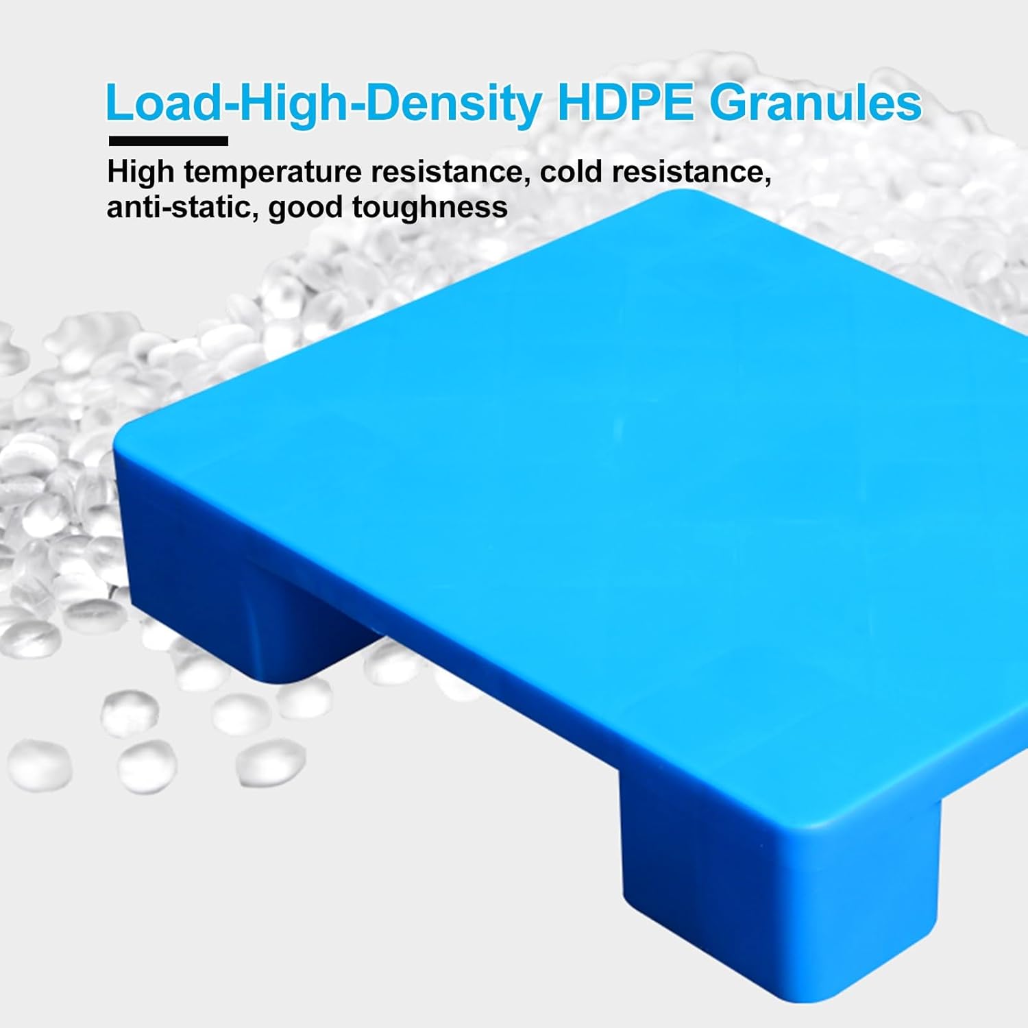 Plastic Pallets, 4.7 in Elevated Design, Moisture-Proof Pallet, Lightweight and Stackable, Suitable for Basements, Warehouses, and Shopping Malls(Blue,60x40cm/24x16in)