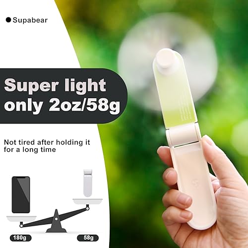 Miniatura 2 de Ventilador de mano personal, mini ventilador de bolsillo portátil, pequeño y ligero recargable por USB para deportes en casa, viajes al aire libre,