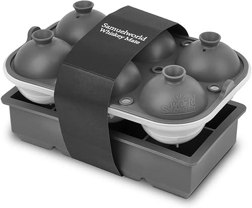 Miniatura 14 de Samuelworld Combo de Bandeja de Hielo Premium (16 Cubitos de Hielo/6 Bolas de Hielo), Fabricador de Esferas de Hielo Grandes y Bandejas de Cubitos