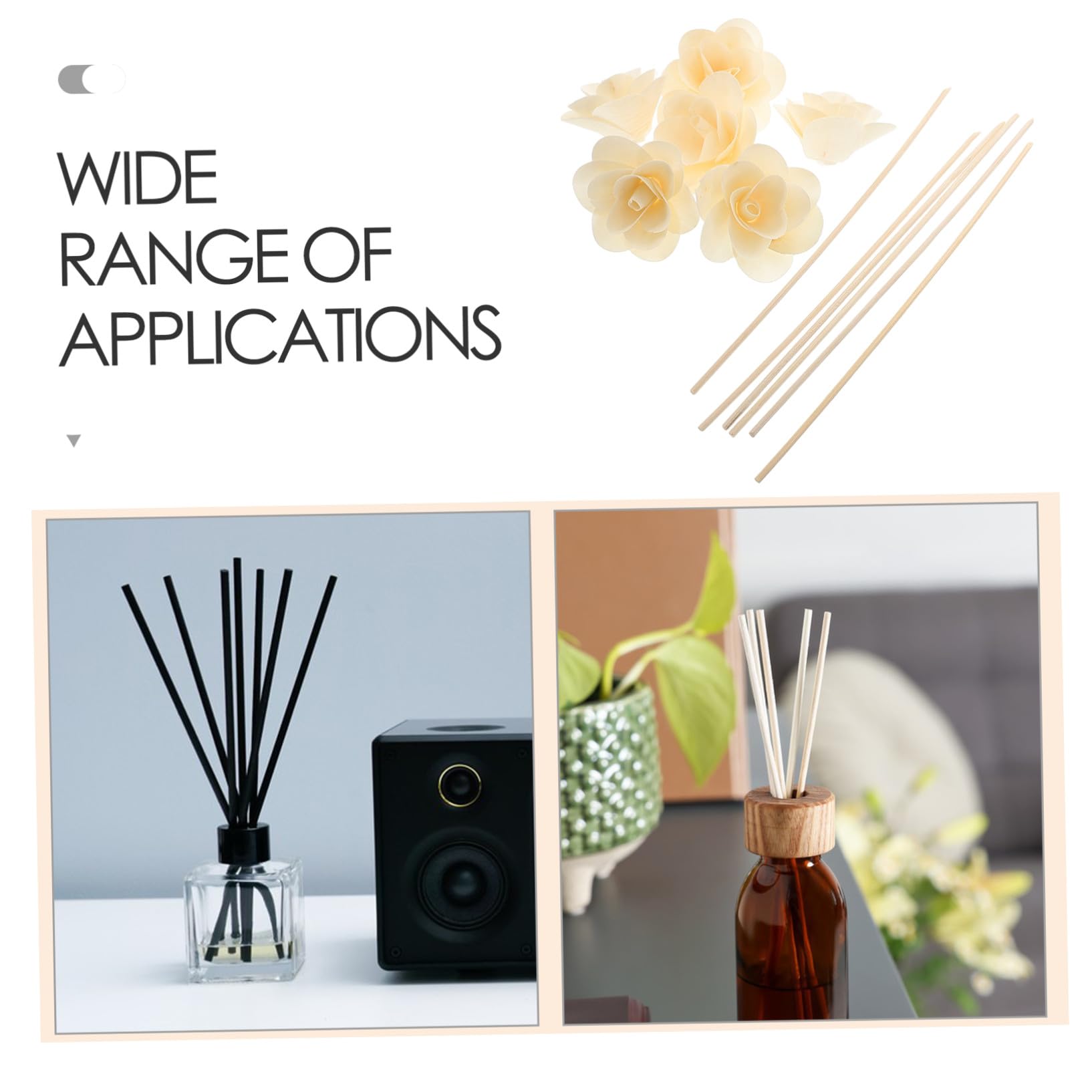 Cabilock 6pièces Bâtonnets Diffuseurs de Parfum Rotin Artificiel Couleur Beige pour Décoration Maison du Bureau Recharge pour Diffuseur Huiles Essentielles