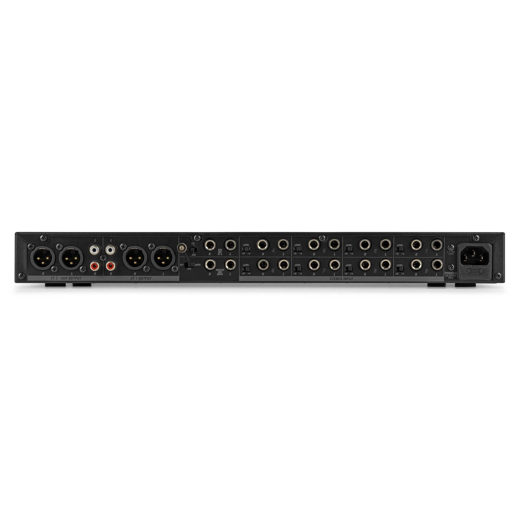 Power Dynamics PDSM100 Studio Mixer - 19 Zoll Rack Line-Mischpult mit 2 regelbaren Zonenausgängen, 8-Kanal-Stereomischer für Studio Submixing, Installationen, Keyboarder - Schwarz