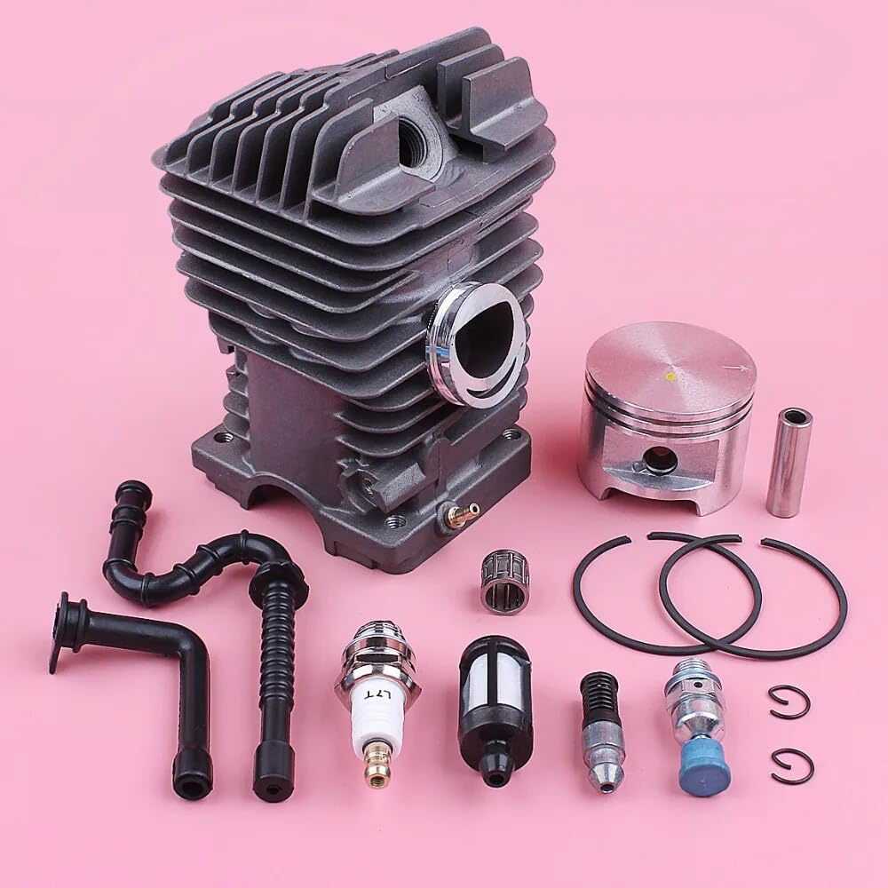 Kit de pistón de Cilindro de 49mm, for MS390 MS290 039 029, línea de Filtro de Aceite Combustible, válvula de descompresión, Pieza de Repuesto for Motosierra Pistón de Cilindro de jardín