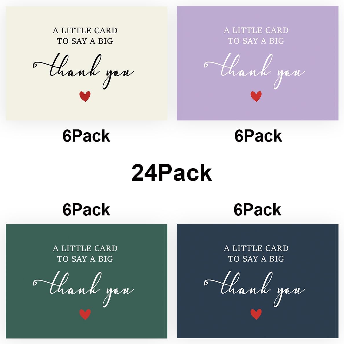 24 Pack 350GSM | Thank You Cards & Notes with Envelopes | Thank You & Appreciation Cards for Baby Shower, Wedding, Teacher, Graduation, Business, Holiday, and Christmas | Gifts - Image 2