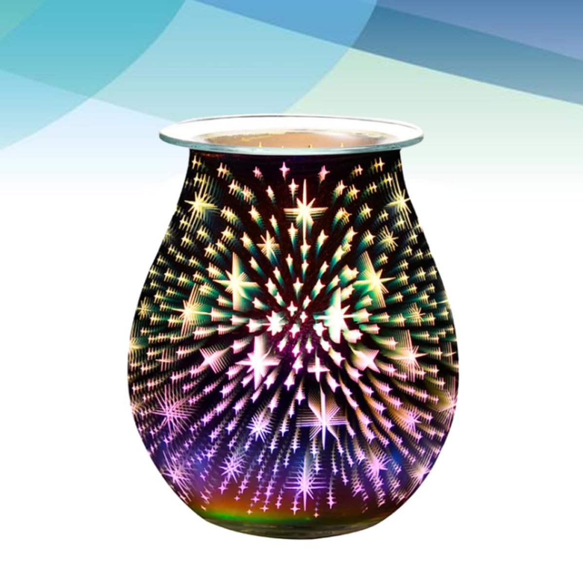 Diffusore di Aromi 3D in Vetro con Luce a Sette Colori Lampada Profumata Elettrica per Casa e Dorm con Design Elegante e Facile da Pulire