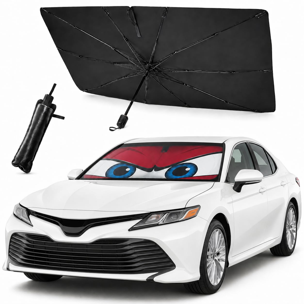 eygeufg Angry Eyes Windshield Sun Shade