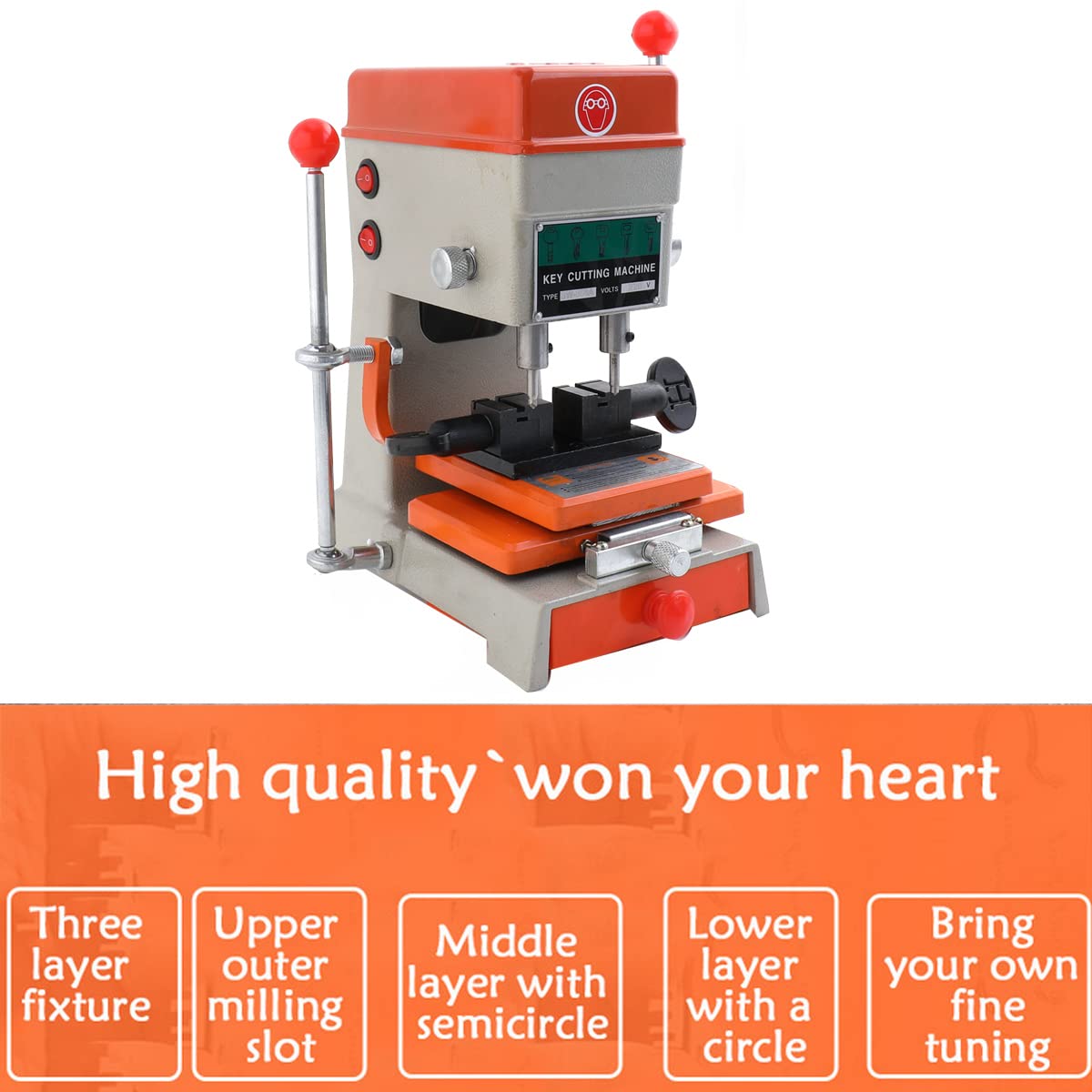 Schlüsselkopiermaschine, 100W 220V Professionelle Universal Schlüsselfräsmaschine Säulenbohrmaschine, Schlüsselfräse Schlüsselvervielfältiger Schlosser Werkzeug, 8000 r/min