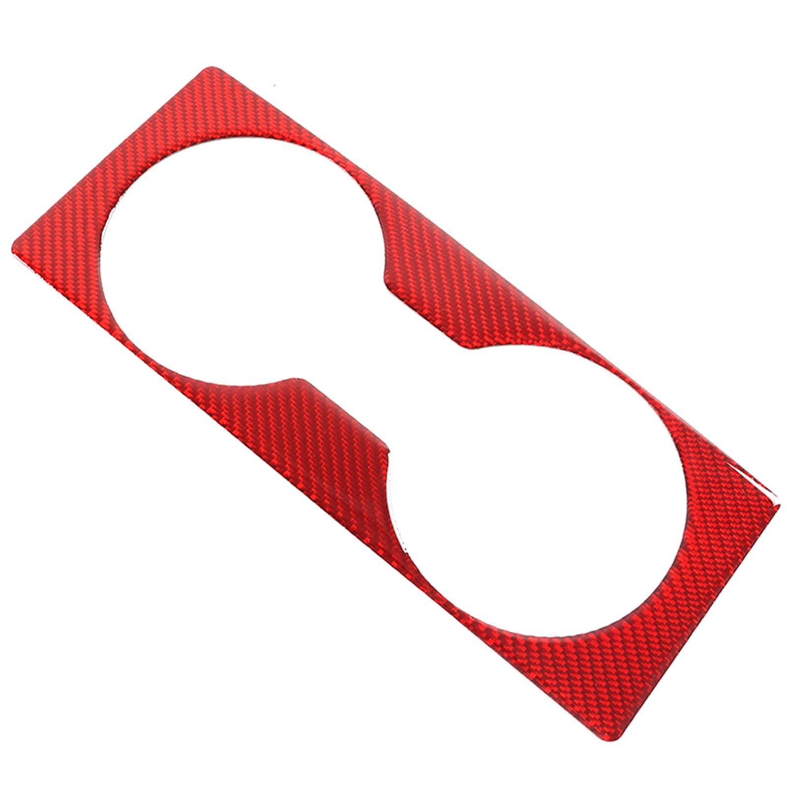 Car Interior Decoration For Hummer H2 2003-2007 / Soft Carbon Fiber Car Central Control Water Cup Holder Panel Decorative Sticker Interior Accessories Car styling interior(Red)