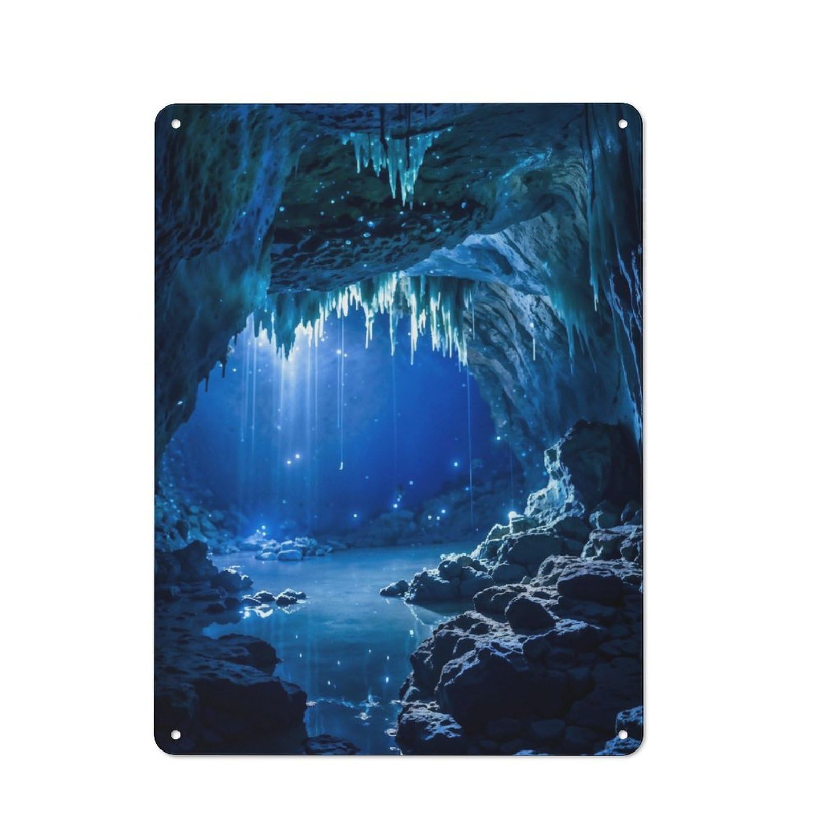 Junmoney Icicles In A Cave Metal Wall Sign 40X30cm Featuring For Living Room Wall, A Decorative Gift For A Newly Furnished Living Room
