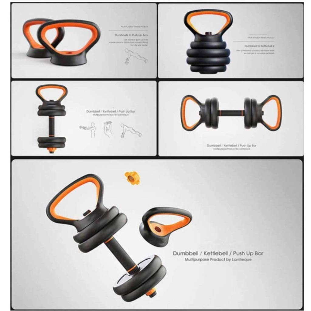 Zestaw krótkich hantli fitness hantle sztanga hantle kettlebell zestaw stojaków na push up 6 w 1 regulowany talerz do hantli dom siłownia trening ciała sprzęt mężczyźni i kobiety trening (2 sztuki/zestaw) (rozmiar 10 kg/22 lbs) darmowa reklama z wagą