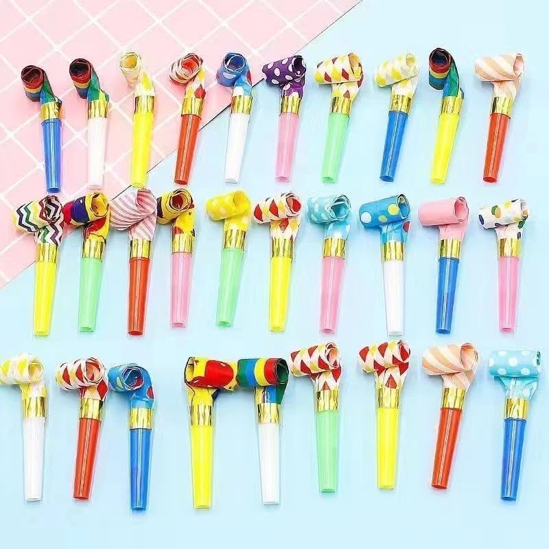 30Pcs Multicolor Party Blower Musical Blowouts Whistles Funny Party Noisemakers Party Horns Party Supplies?Novelty and Gag Toys