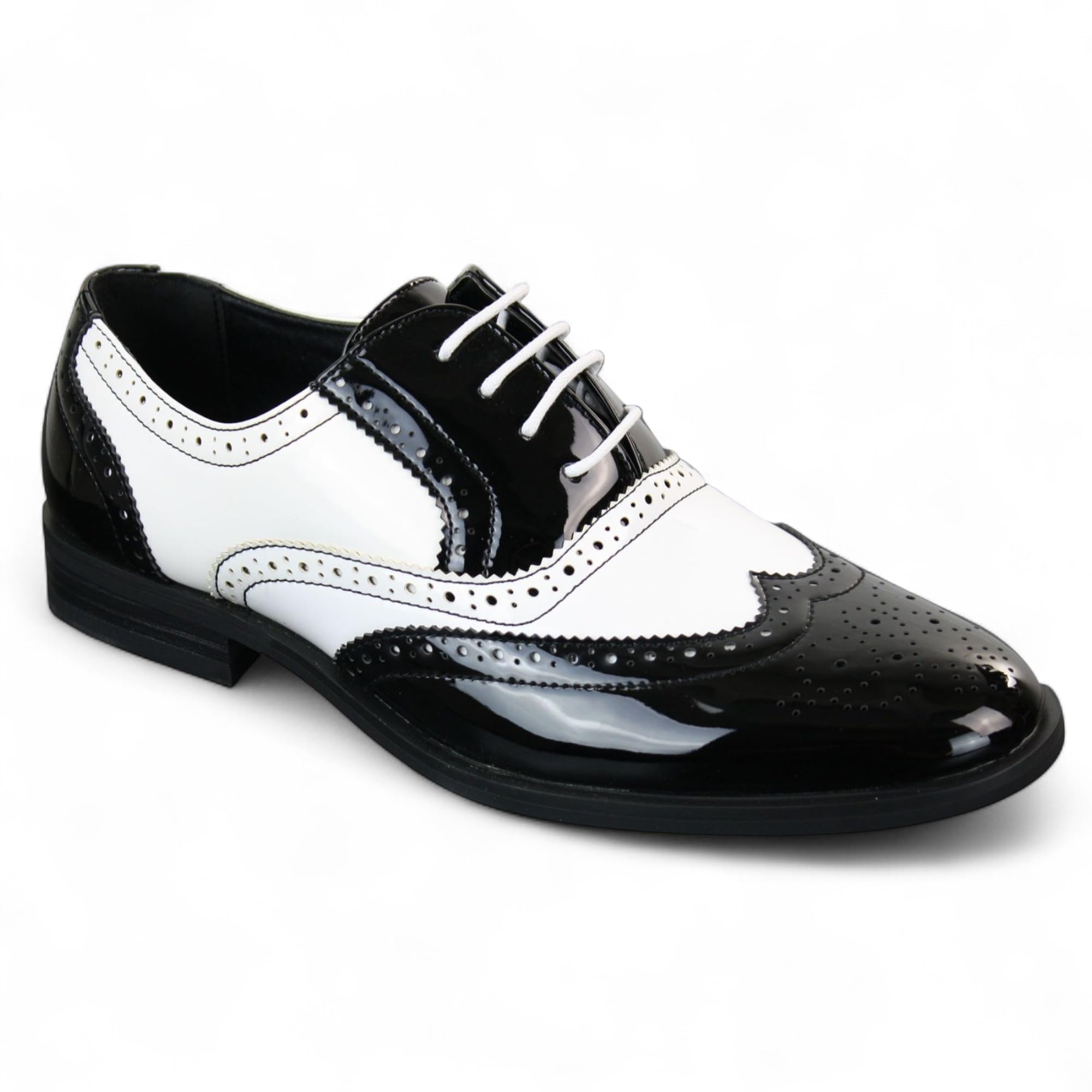 Scarpe Eleganti Stringate Brogue da Uomo Dolcetto in Vernice