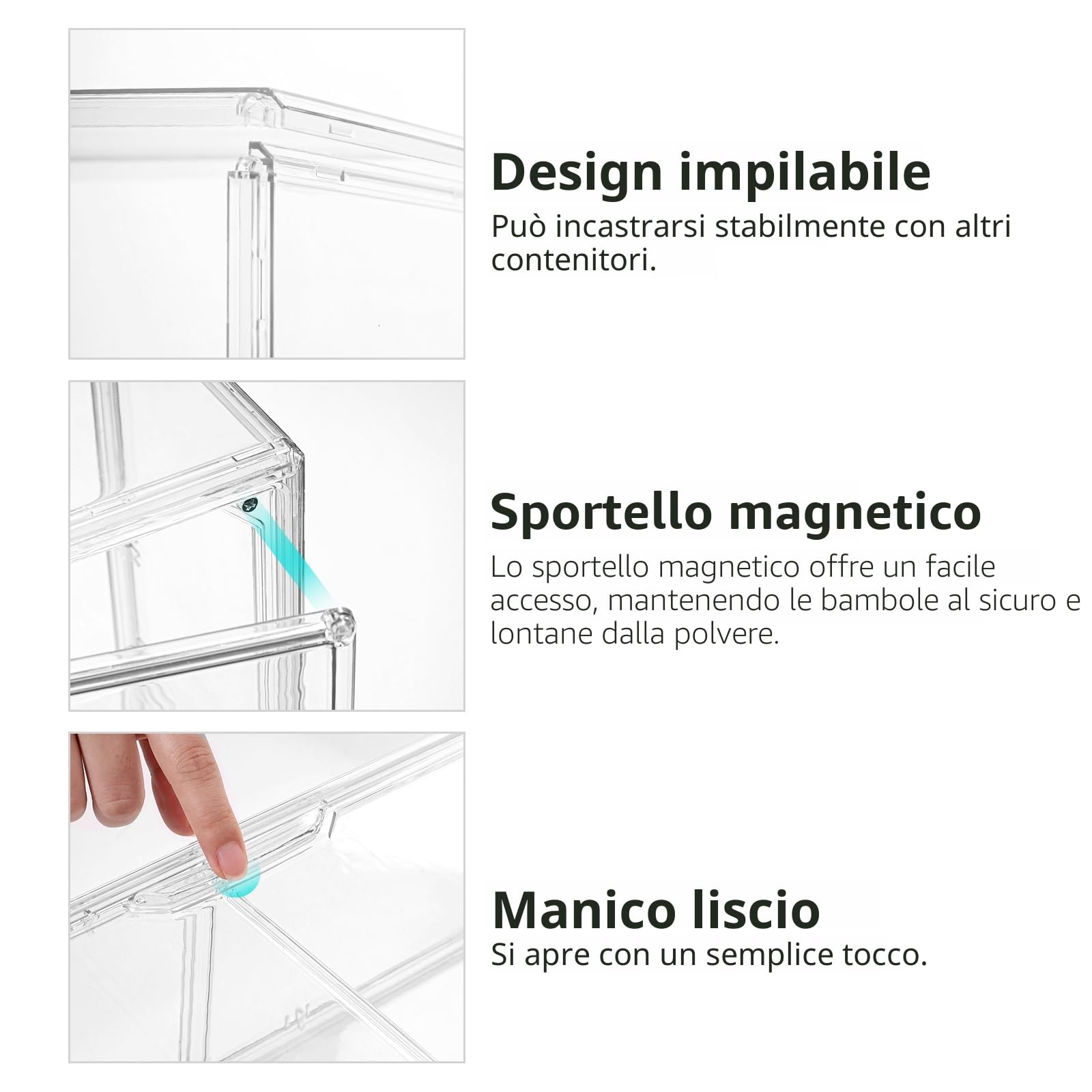 ToBeAce Espositore in acrilico a 4 ripiani per oggetti da collezione