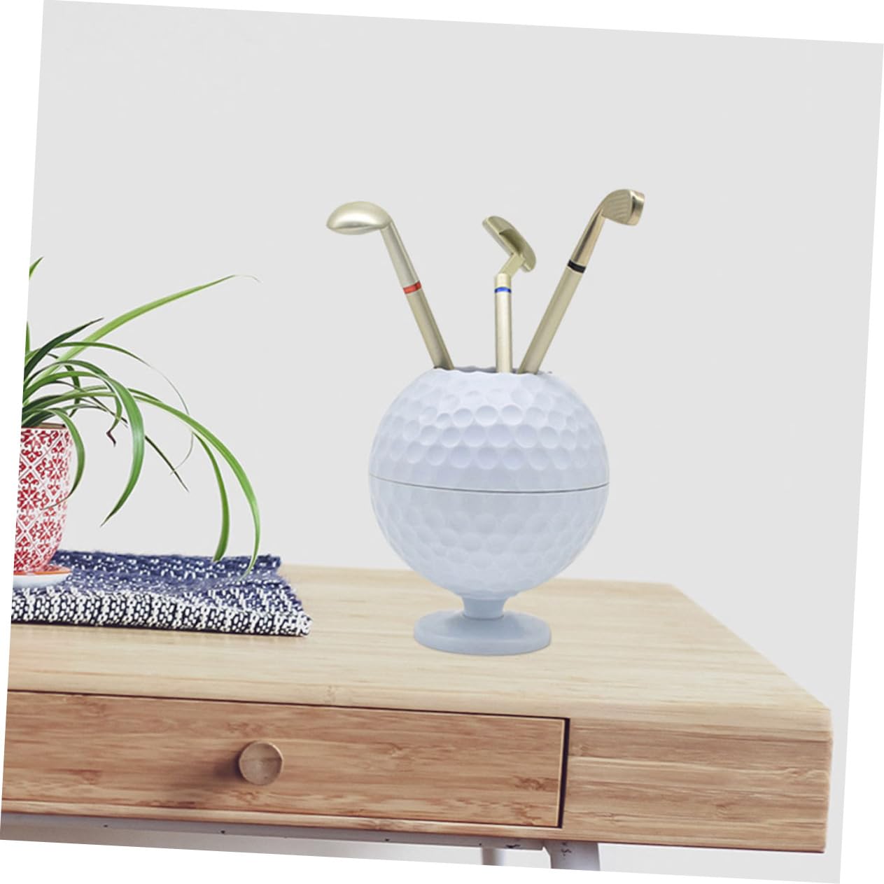 ifundom 3sets Portapenne Forma Di Palla Da Golf Con Penna Accessorio Da Ufficio Decorativo Per Appassionati Di Golf Per Uomini e Studenti Plastica
