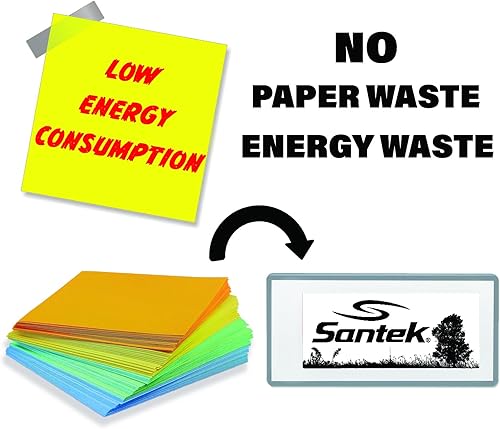 Miniatura 2 de Santek EZ - Letrero digital de papel electrónico de 2.9 pulgadas, recargable, inalámbrico, pantalla tricolor de baja potencia con 5 mensajes