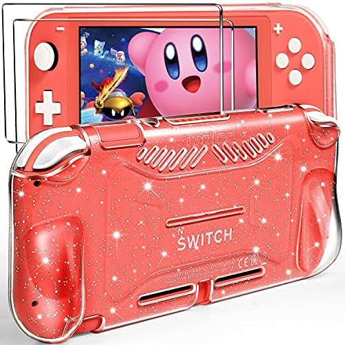 Amazon Com Ivoler Protective Tpu Glitter Case For Nintendo Switch Lite 19 With 2 Pack Tempered Glass Screen Protector Grip Cover With Shock Absorption And Anti Scratch Design Hd Clear Krystal Glitter Electronics