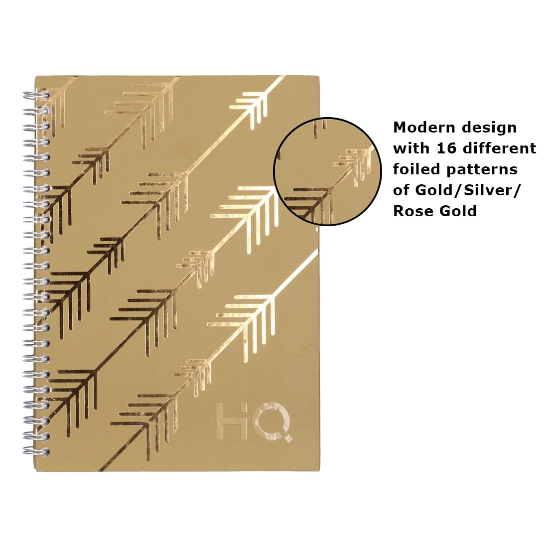 Navneet HQ | Hardcover-Notizbuch – Corporate Edge (Grau) für Büro und Beruf | Spiralbindung und Folienprägung | Einzeilig | A5-Format - 21 cm x 14,8 cm | 192 Seiten