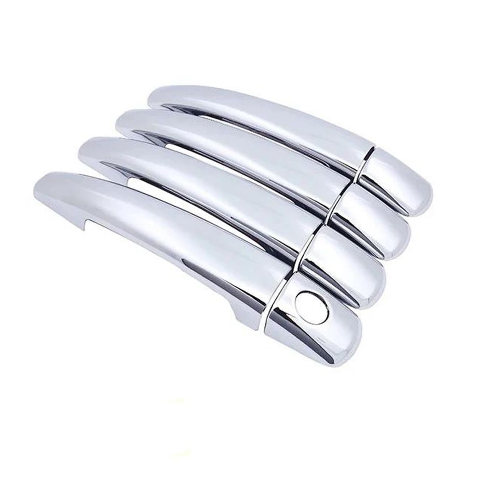 Qibbei Style 2 Car Chrome Exterior Door Handle Covers Imitation Carbon Fiber Style Sticker For Citroen C3 2012~2016(Style 2)