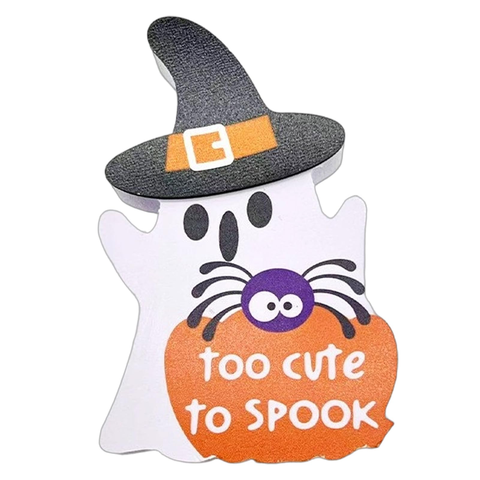 Virelynx Halloween Ghost Table Sign, Wooden Spooky Ornament for Tray