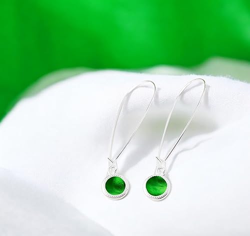 Miniatura 40 de Bottled Up Designs Handmade Long Drop Earrings, Sterling Silver, Eco Friendly, Recycled Vintage Bottles, Made in USA, Birthday Gifts, Mothers Day