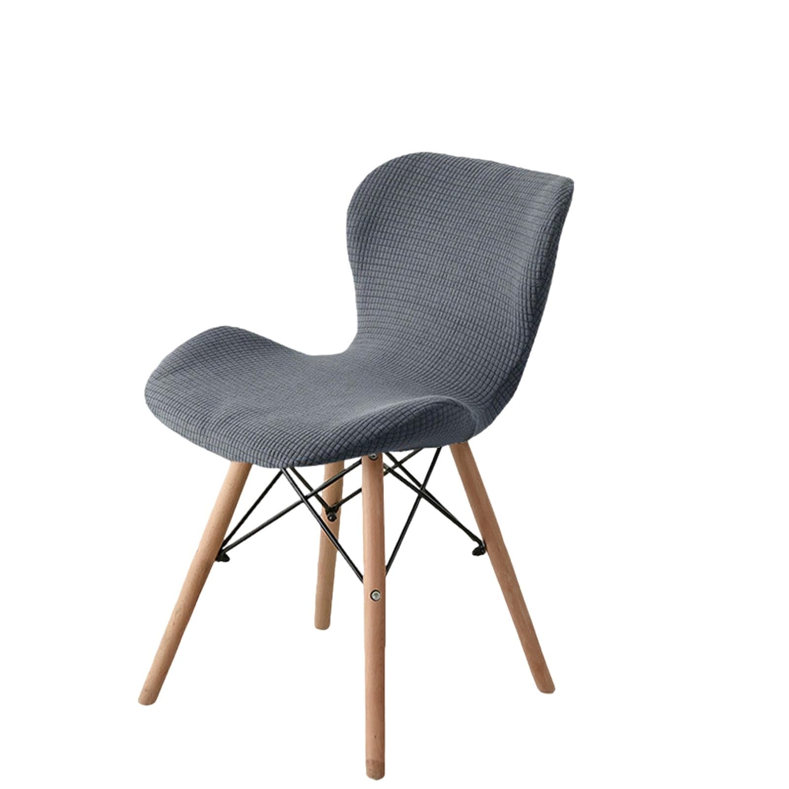 Housse chaise dossier incurvé anti tache lavable gris 6pcs
