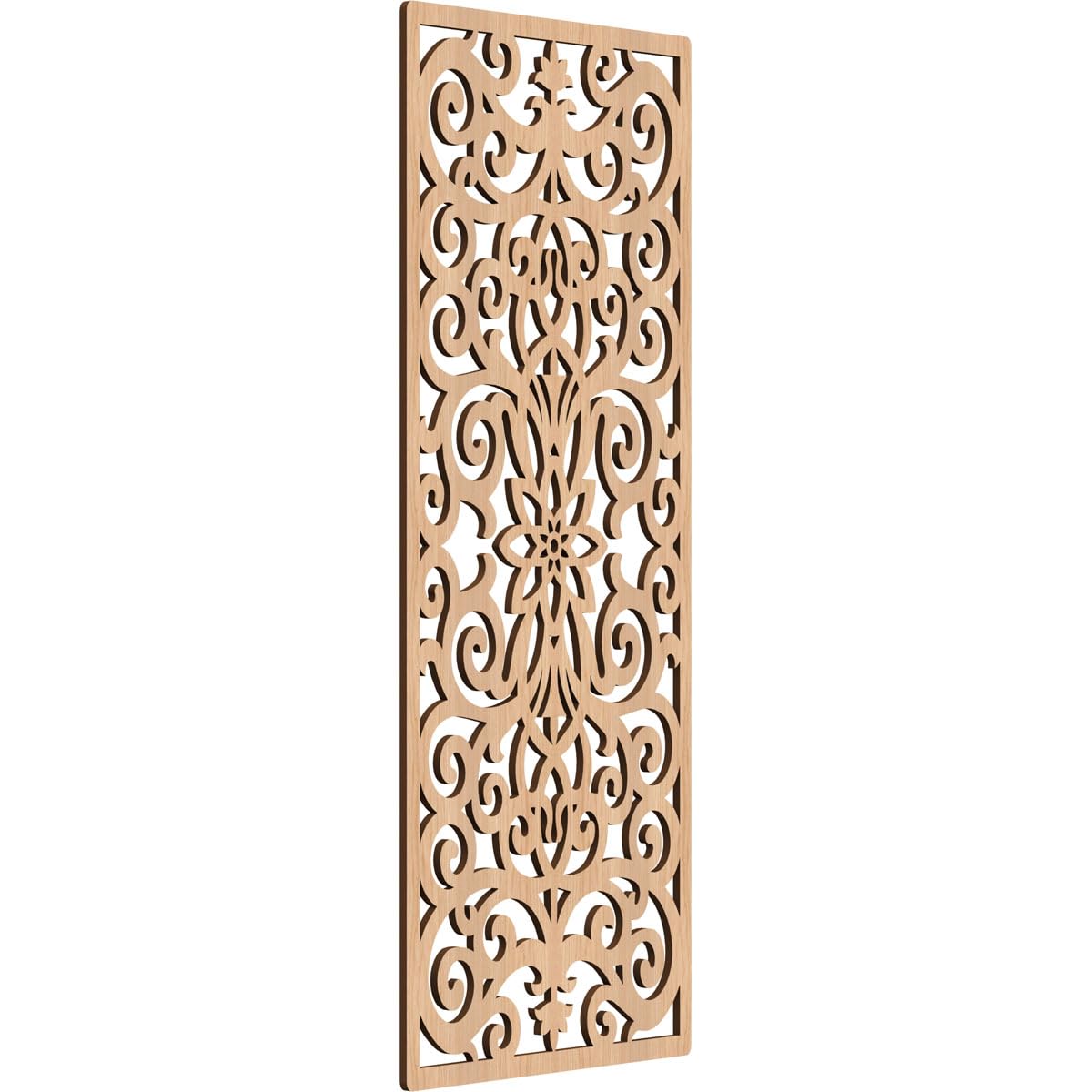 Buel Decorative Pierced Fretwork Wood Wall Panels, 21 3/8"W x 54 3/8"H x 3/8"T, Hickory