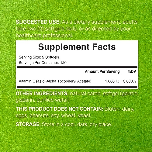 image for DEAL SUPPLEMENT Vitamin E Supplements, 1,000 IU Per Serving, 240 Softg