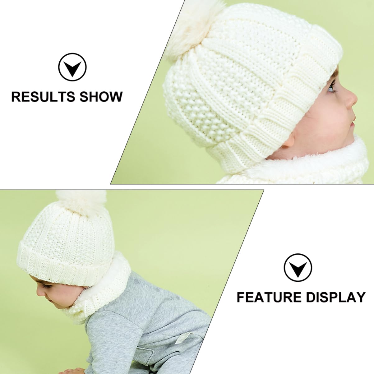 Kindermütze Wintermütze für Strickmütze für Kappe Schal Hüte Mütze mit Bommel strickmütze wintermütze Warme Babymütze warmes Halstuch Acryl Weiß