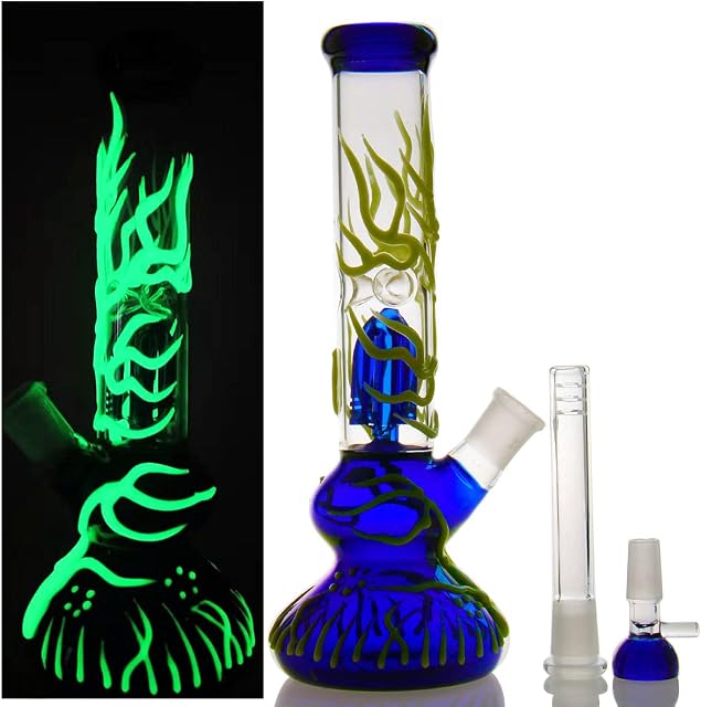 Glass Bong with Tornado percolate, Water Bongs with 14.5mm Bong Bowl Glass Pipe for Smoking Hookah¡­ (Glass bong-2) (Bong pipe)